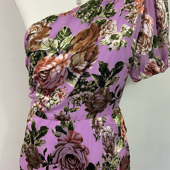 NWT ASTR The Label Midi Dress Size M One Shoulder Satin Mermaid Coquette Velvet - Picture 3 of 15